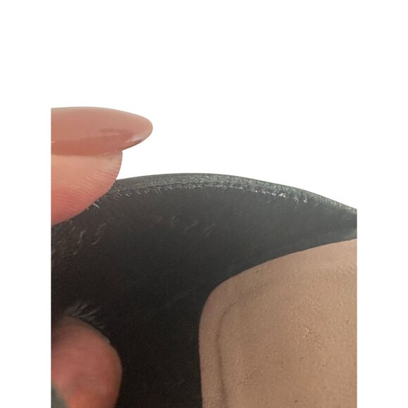 SALVATORE FERRGAMO Black Patent Leather Vintage Y2K Sandals Heels Sz 7.5 - Picture 7 of 10